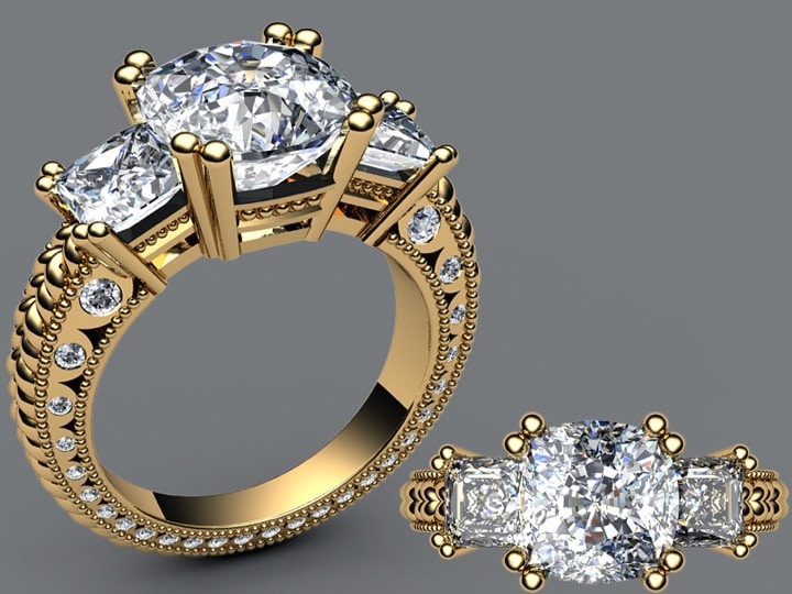 P125 - Francois Jewellers - Leading Jewellery Designer Yellow Gold Diamond Engagement Ring