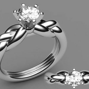 Roap effect custom designed platinum ring