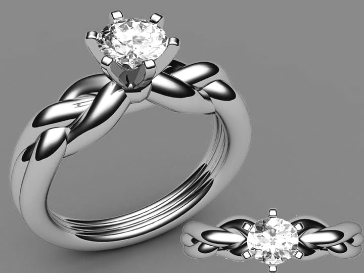 P131 - Francois Jewellers - Leading Jewellery Designer Roap effect custom designed platinum ring
