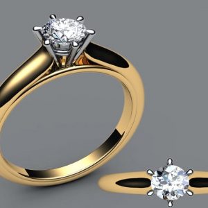 Yellow and white gold ring