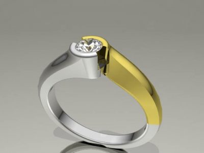 White and yellow gold custom designed jewellery