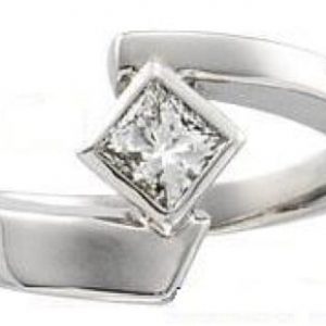 Diamond shaped engagement ring