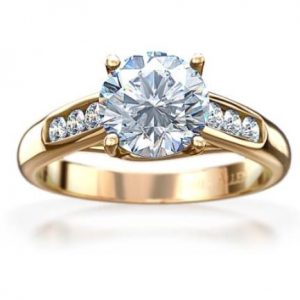 Golden coloured diamond ring