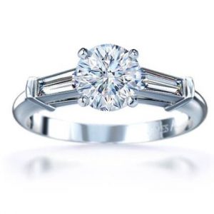 Platinum solitaire diamond ring