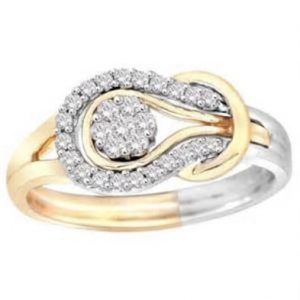 Yellow gold and platinum two tone ring